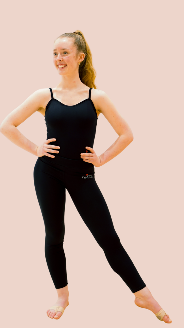 Black Camisole Leotard with Thin Straps - Image 2