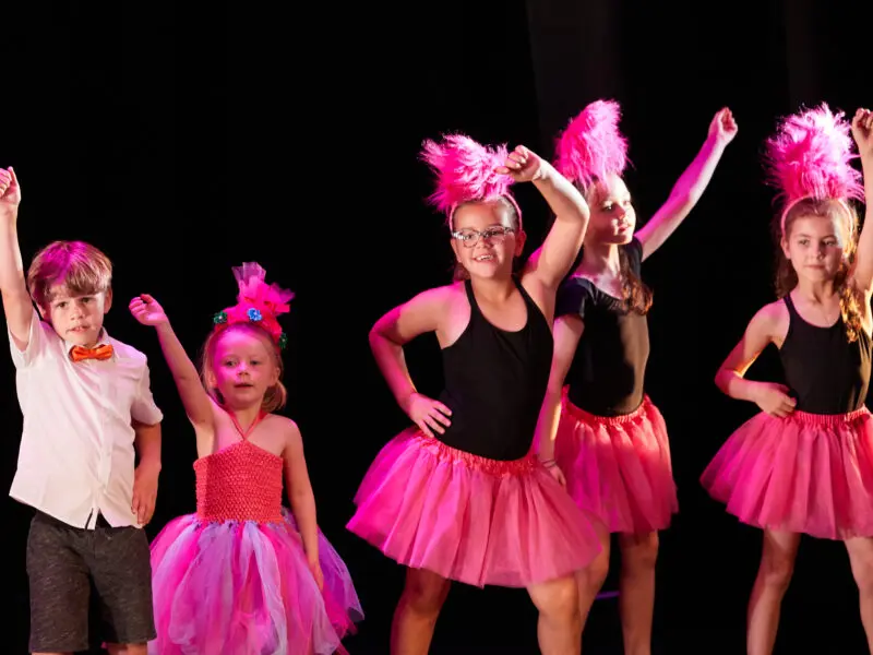 group of young ballet dancers