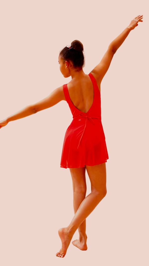 Boat Neck Leotard with Low Back (red or black) - Image 3