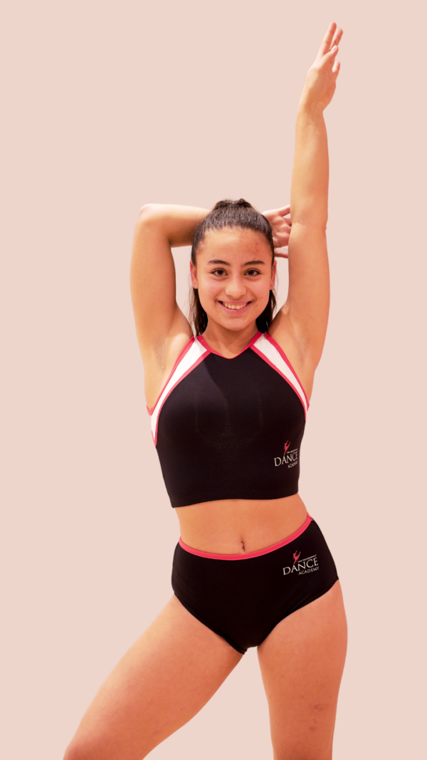 Black Dance Pants with Red Waistband - Image 3