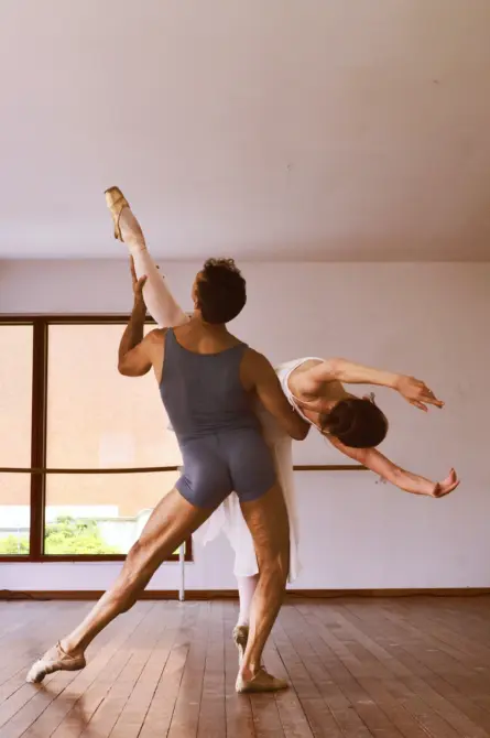 man and woman performing a ballet piece