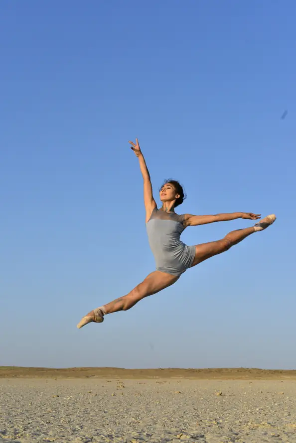 girl jumping in the air