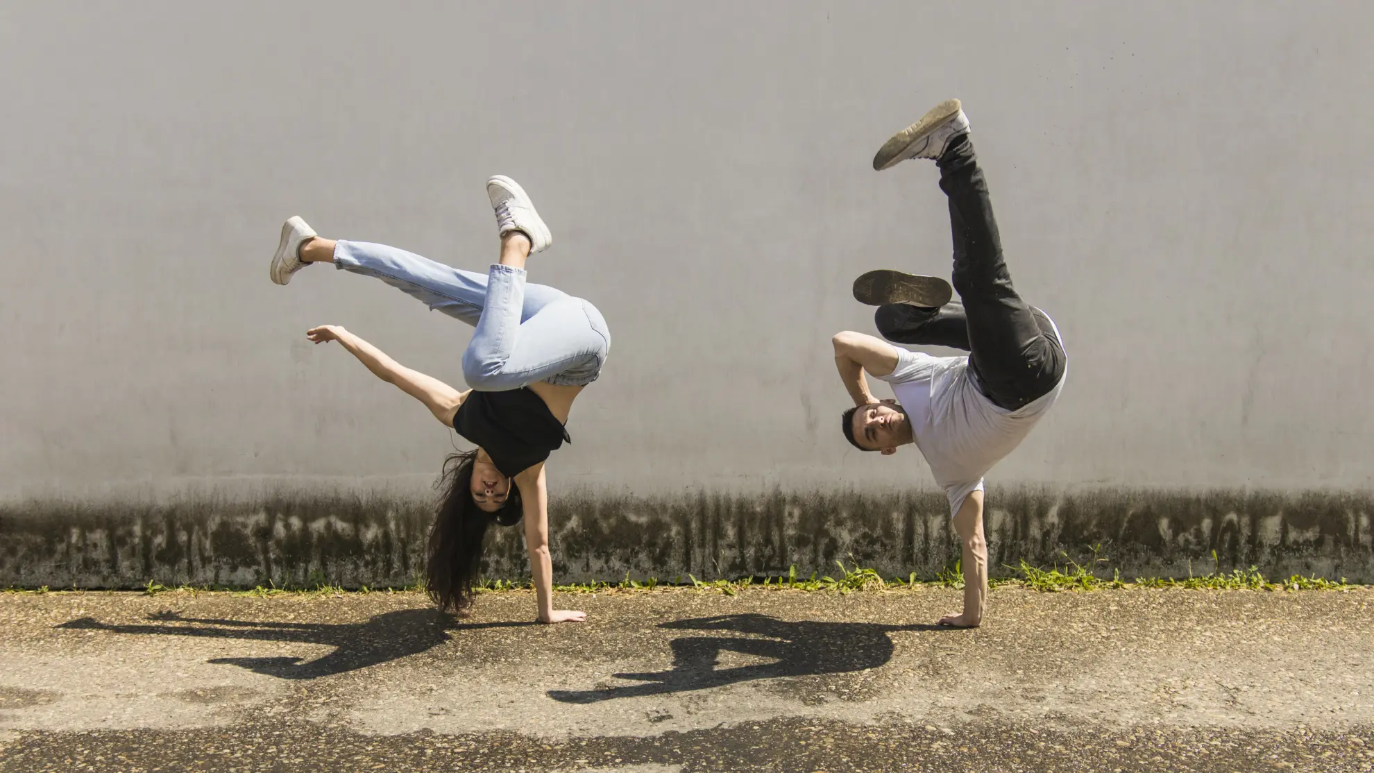 modern style young dancer performing street